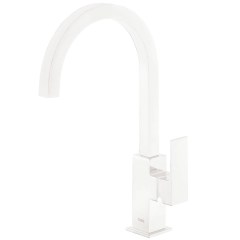 Tres Cuadro Exclusive magasított egykaros mosdó csaptelep, 368 mm magas matt fehér 00660702BM