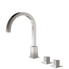 Tres Cuadro Exclusive peremre szerelhető, 3 üléses kád csaptelep, steel  00810503AC