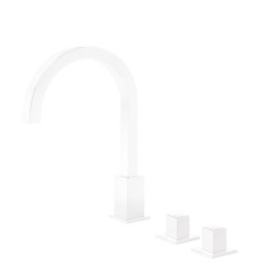 Tres Cuadro Exclusive peremre szerelhető, 3 üléses kád csaptelep, matt fehér  00810503BM