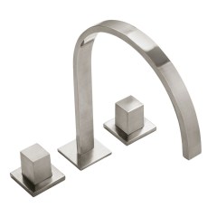 Tres Cuadro Exclusive peremre szerelhető, 3 üléses kád csaptelep, steel  00810501AC