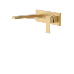 Tres Cuadro Exclusive falba süllyesztett, egykaros mosdó csaptelep, matt arany  00620003OM