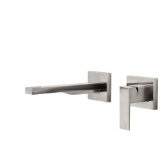 Tres Cuadro Exclusive falba süllyesztett, kétrészes, egykaros mosdó csaptelep, steel 00620012AC