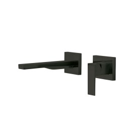 Tres Cuadro Exclusive falba süllyesztett, kétrészes, egykaros mosdó csaptelep, matt fekete 00620012NM