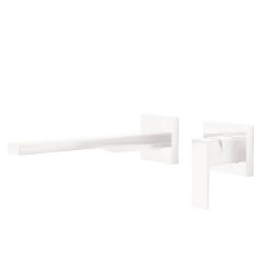 Tres Cuadro Exclusive falba süllyesztett, kétrészes, egykaros mosdó csaptelep, 245 mm-es kifolyóval, matt fehér  00620011BM