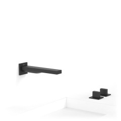 Tres Slim Exclusive kettős vezérlésű  kádcsaptelep, 179 mm-es kiömlővel, leeresztővel, matt fekete 20223801NM