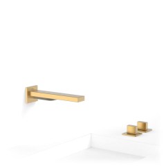 Tres Slim Exclusive kettős vezérlésű  kádcsaptelep, 179 mm-es kiömlővel, leeresztővel, matt arany 20223801OM