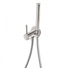 Tres Study Exclusive fali bidé csaptelep, szatén tömlős kézizuhannyal, steel 134123AC