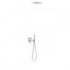 Tres Study Exclusive falba süllyesztett  zuhany csaptelep szett, esőztetővel és kézizuhannyal, króm 26228005