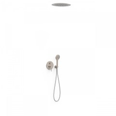 Tres Study Exclusive falba süllyesztett  zuhany csaptelep szett, esőztetővel és kézizuhannyal, steel 26228050AC