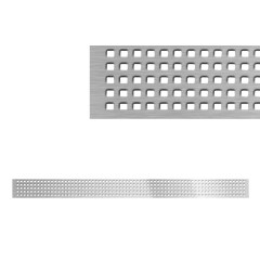 Wellis Square 60 prémium rozsdamentes acél zuhanyfolyóka szett, ráccsal
