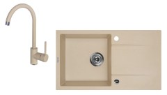 Deante Piva 1 medencés mosogató csepegtetővel + álló csaptelep 