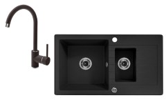 Deante Zorba 1,5 medencés mosogató csepegtetővel + álló csaptelep 