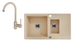 Deante Zorba 1,5 medencés mosogató csepegtetővel + álló csaptelep 